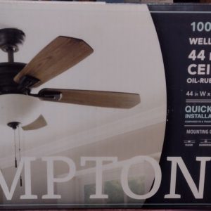 Wellston II 44 in. Indoor LED Bronze Down rod Ceiling Fan with Light Kit and 5 Reversible Blades