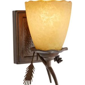 Lodge 1-Light Weathered Spruce Bath Light