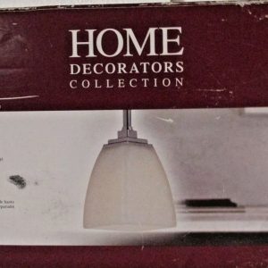 Home Decorators Collection 1-Light Mini Pendant Fixture Etched White Glass Shade